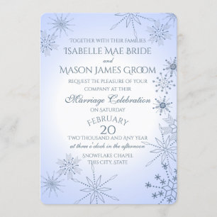 Invitation Mariage de gemmes de flocon de neige d'hiver