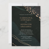 Invitation Mariage de géocode métallique (Devant)