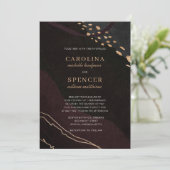 Invitation Mariage de géocode métallique (Debout devant)