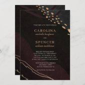 Invitation Mariage de géocode métallique (Devant / Derrière)