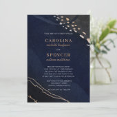 Invitation Mariage de géocode métallique (Debout devant)