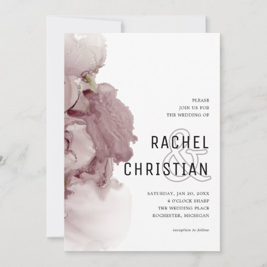 Invitation mariage de géoode rose abstrait (Devant)