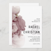 Invitation mariage de géoode rose abstrait (Devant / Derrière)