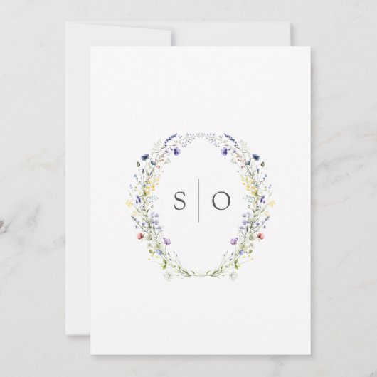 Invitation Mariage de gerbe d'arc végétal violet sauvage (Dos)