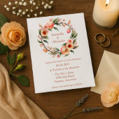 Invitation Mariage de germe de fleur de pêche romantique