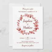 Invitation Mariage de germe de fleurs de Bourgogne (Devant)