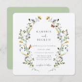 Invitation Mariage de germe de prairie sauvage (Devant / Derrière)