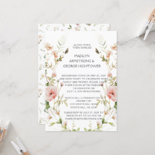 Invitation Mariage de germe rose moelleux Monogramme