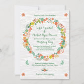 Invitation Mariage de germes de céréales en bois rustique (Devant)