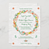 Invitation Mariage de germes de céréales en bois rustique (Devant / Derrière)