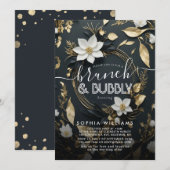 Invitation Mariage de germes florales Brunch Fête des mariées (Devant / Derrière)