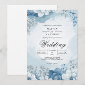 Invitation Mariage de givre Icy Bloom (Devant / Derrière)