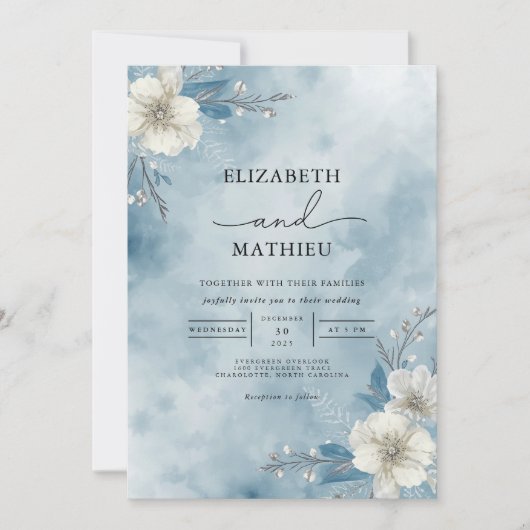 Invitation Mariage de givre Icy Bloom (Devant)