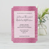 Invitation Mariage de glam animal rose fille (Debout devant)