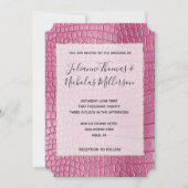 Invitation Mariage de glam animal rose fille (Devant)