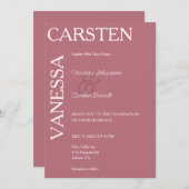 Invitation Mariage de glam moderne simpliste (Devant / Derrière)