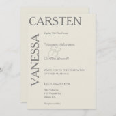 Invitation Mariage de glam moderne simpliste (Devant / Derrière)