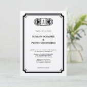 Invitation mariage de glamour hollywoodien à feutre noir (Debout devant)