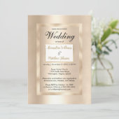 Invitation Mariage de glamour or champagne blanc chic de luxe (Debout devant)