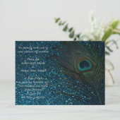 Invitation Mariage de Glittery Aqua Peacock (Debout devant)