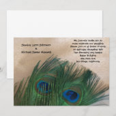 Invitation Mariage de Golden Peacock (Devant / Derrière)