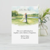 Invitation Mariage de golf aquarelle (Debout devant)