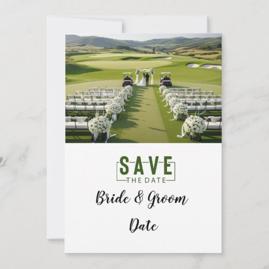 Invitation Mariage de golf avec mariée et mariée (Devant)