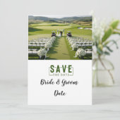 Invitation Mariage de golf avec mariée et mariée (Debout devant)