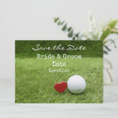 Invitation Mariage de golf Enregistrer la date avec l'amour g (Debout devant)
