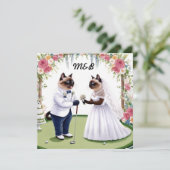 Invitation Mariage de golf sur le thème des Amoureux de les c (Debout devant)