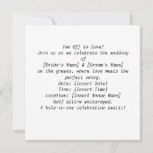 Invitation Mariage de golf sur le thème des Amoureux de les c (Dos)