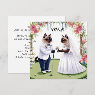 Invitation Mariage de golf sur le thème des Amoureux de les c