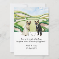 Mariage de golf sur le thème des amoureux des chat