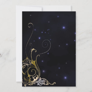 Invitation Mariage de goth officiel Gold Scroll