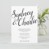 Invitation Mariage de grand nom simple et moderne (Debout devant)