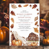Invitation Mariage de grange à la feuille d'automne