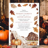 Invitation Mariage de grange à la feuille d'automne