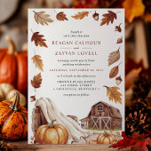 Invitation Mariage de grange à la feuille d'automne