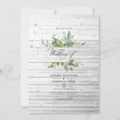 Invitation Mariage de grange champêtre avec verdure rustique (Devant)