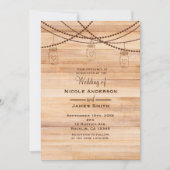 Invitation Mariage de grange en bois rustique de campagne et  (Devant)