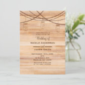 Invitation Mariage de grange en bois rustique de campagne et  (Debout devant)