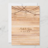 Invitation Mariage de grange en bois rustique de campagne et  (Dos)