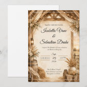 Invitation Mariage de grange rustique (Devant / Derrière)