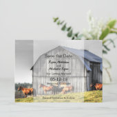 Invitation Mariage de grange rustique et chevaux Enregistrer  (Debout devant)