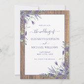 Invitation Mariage de grange rustique lavande eucalyptus (Devant)
