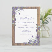 Invitation Mariage de grange rustique lavande eucalyptus (Debout devant)