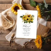 Invitation Mariage de grange rustique Tournesol