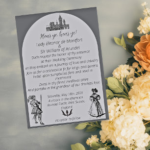 Invitation Mariage de gravure à arc de la Renaissance médiéva