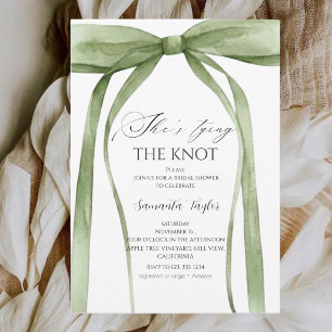 Invitation Mariage de Green Bow Elle Fait le Nœud Shower de M