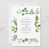 Invitation Mariage de greenery de grange de campagne rustique (Devant)